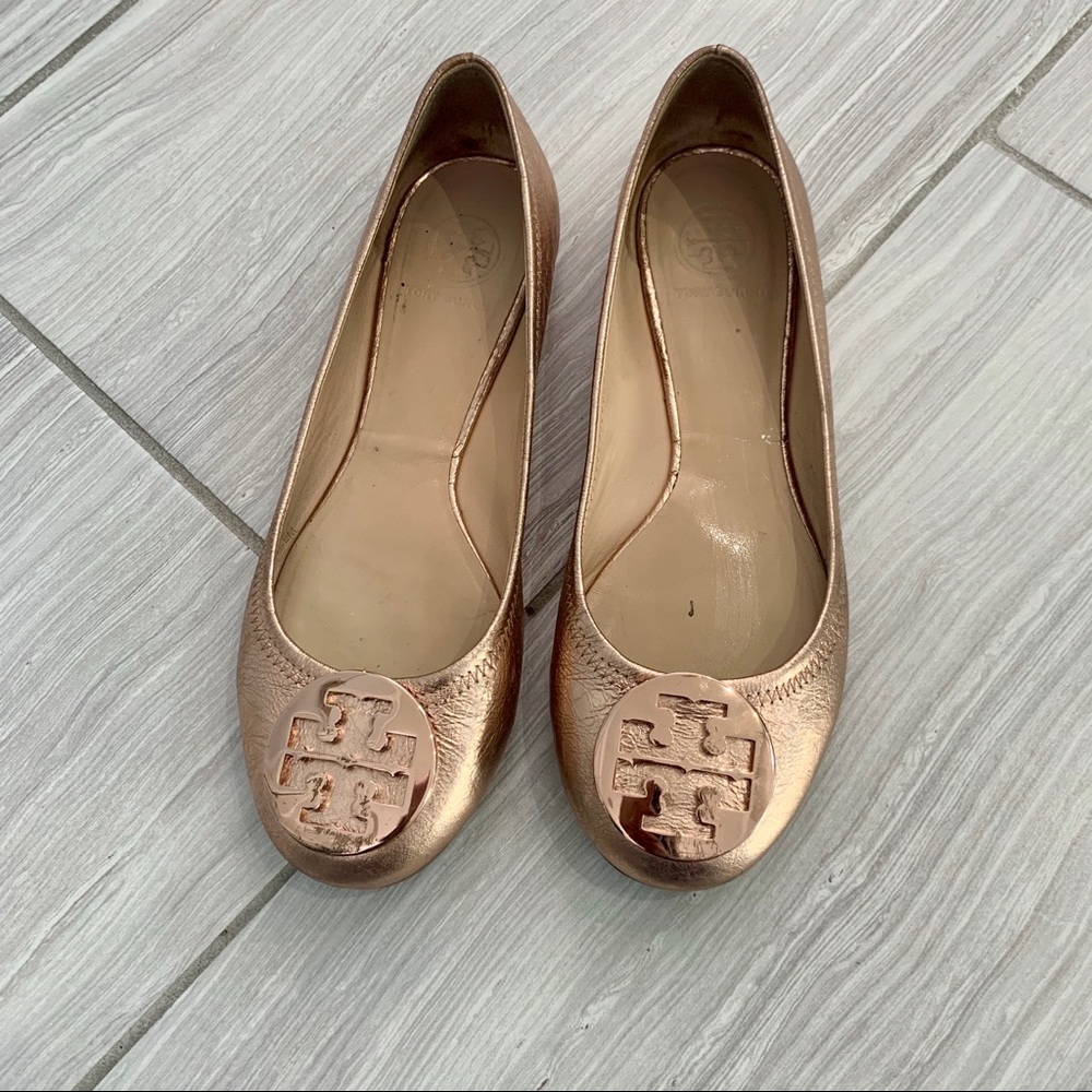 Tory Burch Reva Ballet Flats in Rose Gold